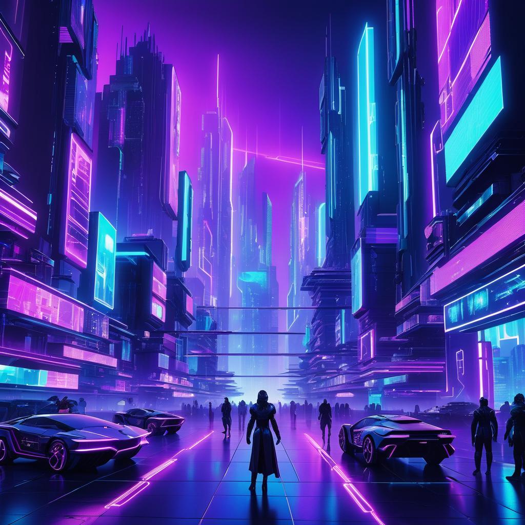 Futuristic Neon Cyberpunk Cityscape