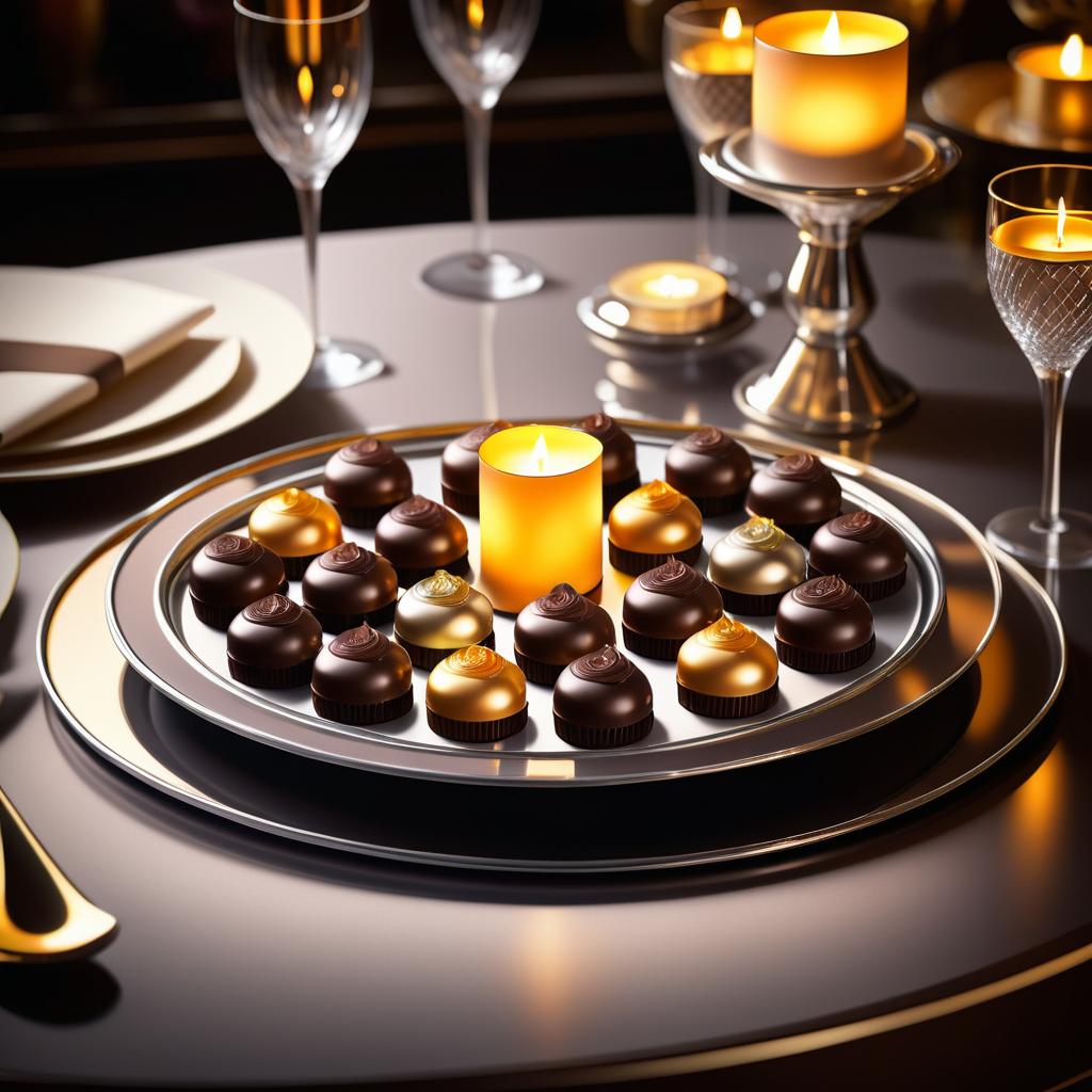 Elegant Gourmet Chocolates in Candlelight