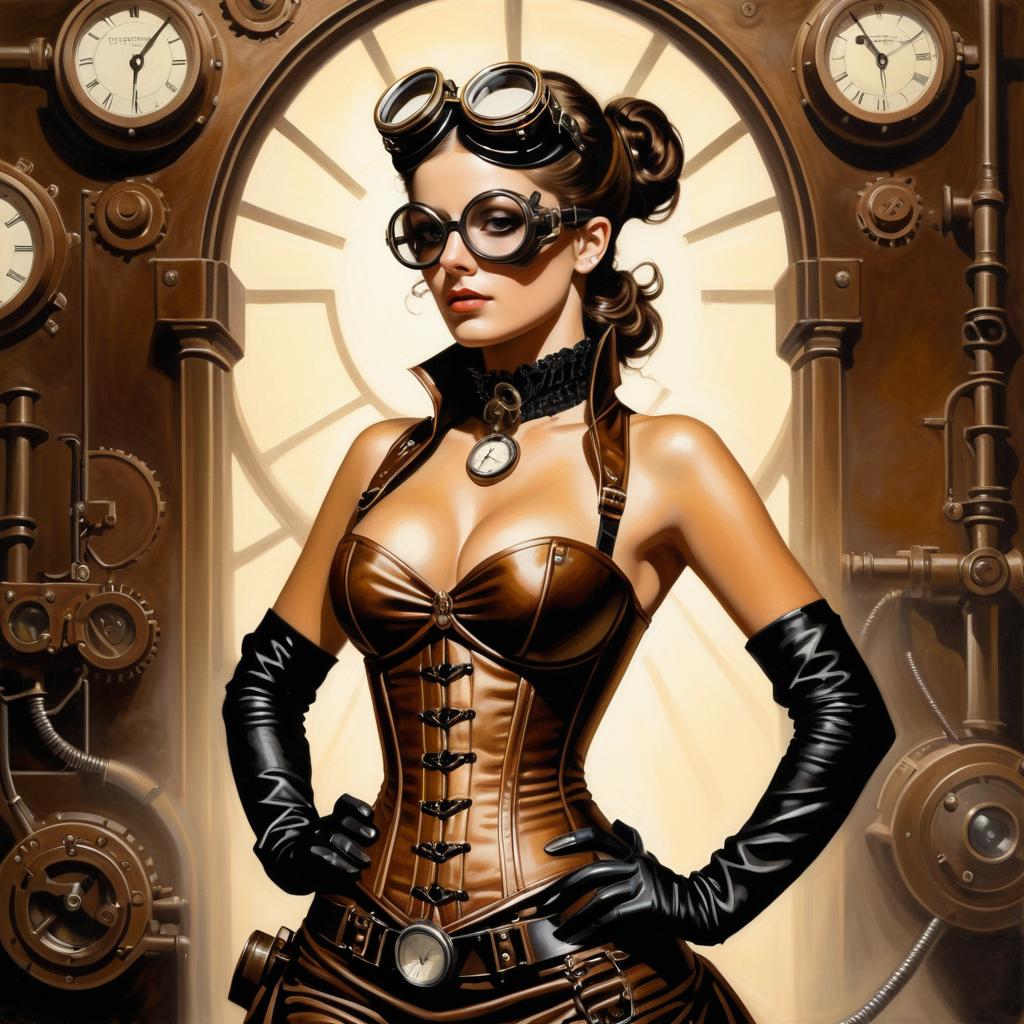 Steampunk Inventor in Hyper-Realistic Style