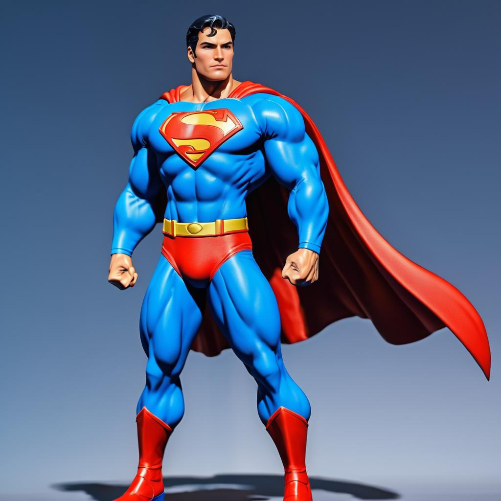 Dynamic Superman: Muscular Comic Hero