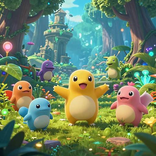 Mystical Pokemon in Enchanted Forest