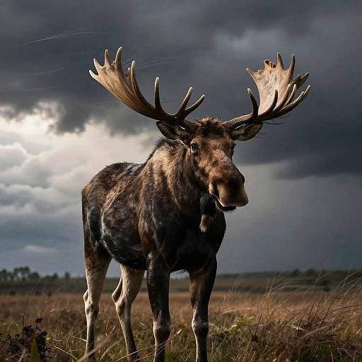 Cinematic Storm Moose in Wind