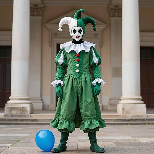 Elaborate Green Carnival Costume Character