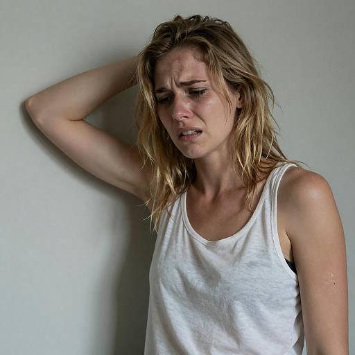 Portrait of a Distressed Woman in Pain