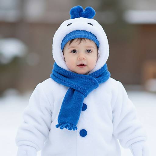 Infant Boy in Realistic Snowman Costume