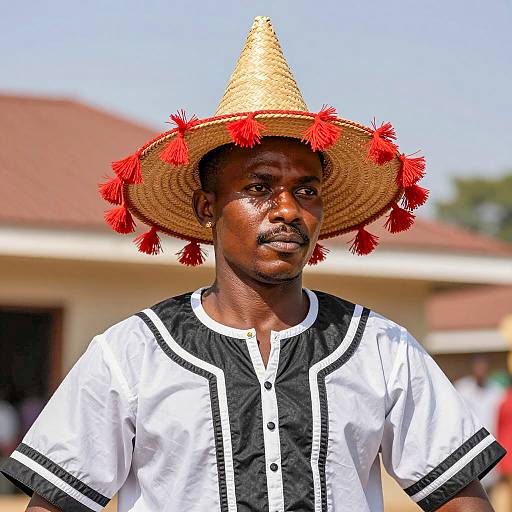 Man in Traditional Dance Costume Outdoors
