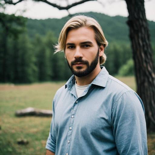 Blonde Man with Beard Outdoors