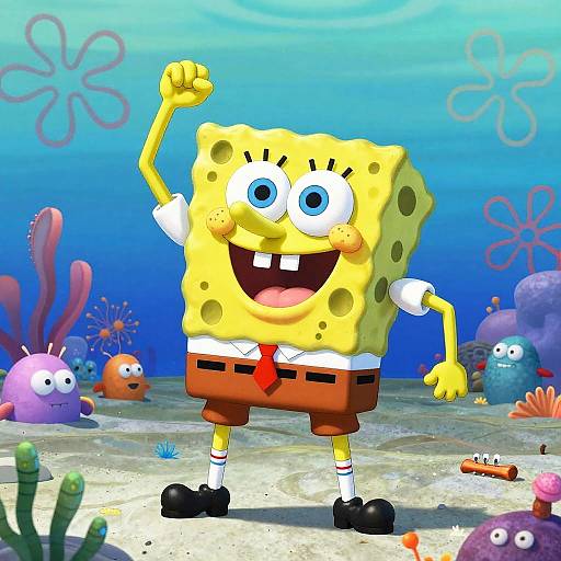 Spongebob Strongman Pose Underwater