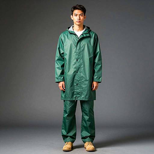 Photorealistic Male Model in Green Attire