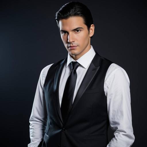 Man in Formal Black Suit and White Shirt