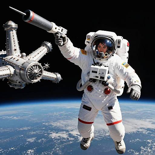 Powerful Earth Astronaut with Ion Harpoon