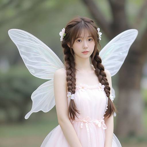 Spring Fairy with Flower Dress