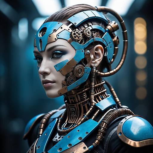 Futuristic Biomechanical Humanoid Portrait