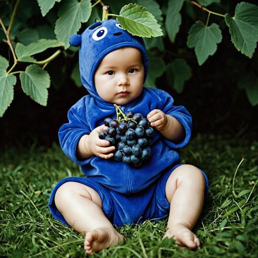 Newborn Boy in Blueberry Costume