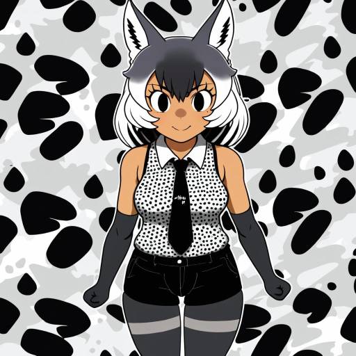 Illustration of Aardwolf (kemono friends), kemono friends in the style of Folait