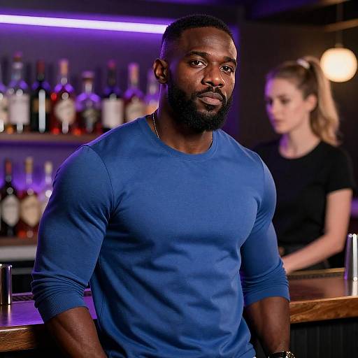 Vibrant Bar Scene with Strong Characters