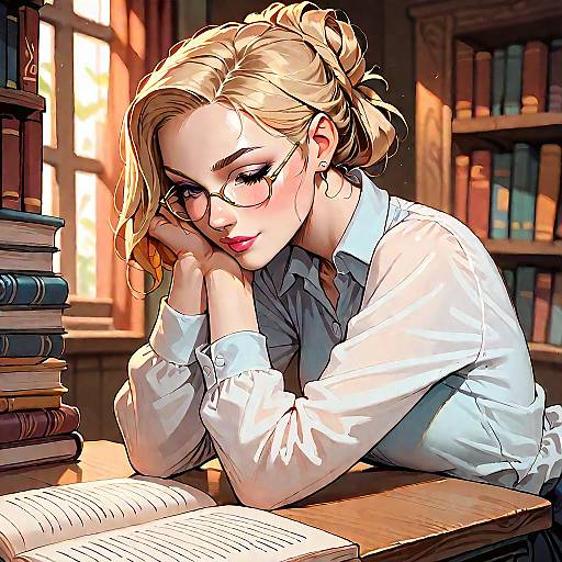 Romantic Librarian at Dusk