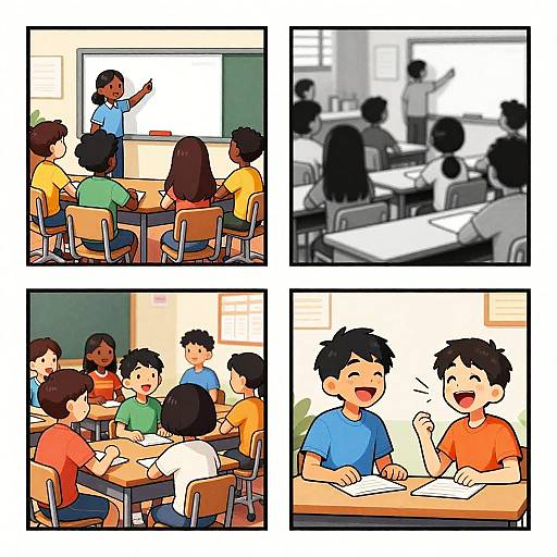 Colorful Comic Classroom Collage