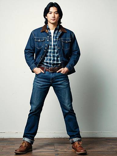 Flannel-Lined Denim Jeans Costume Male Solo