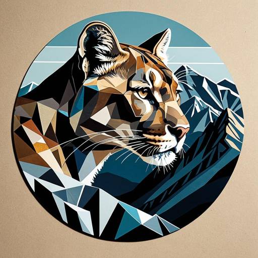 Cubist Mountain Lion Decal