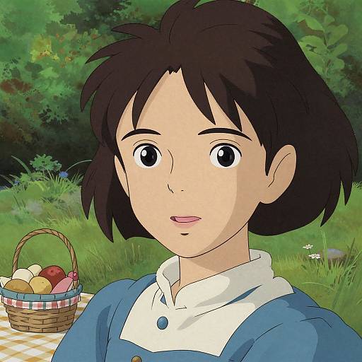 Anime Picnic Portrait in Lush Park