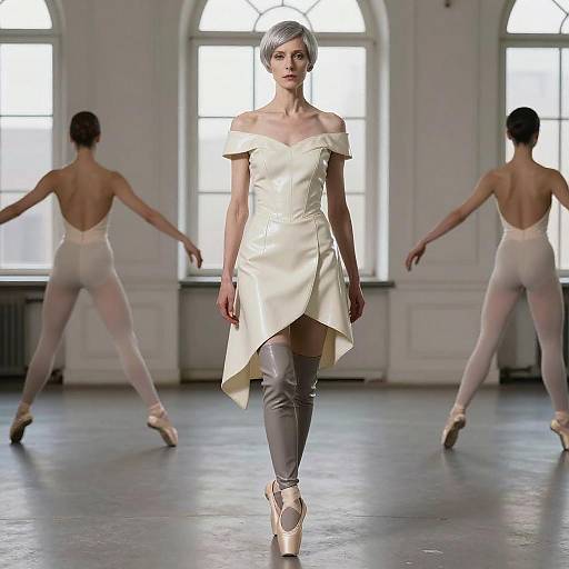 Nordic Avant-Garde Ballerina in Leather