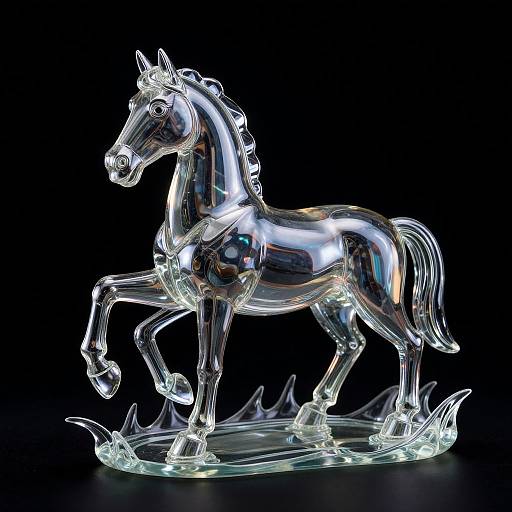 Psychedelic Glass Sculpture of Evil Horse