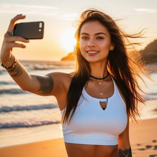 Sun-kissed Selfie at the Beach