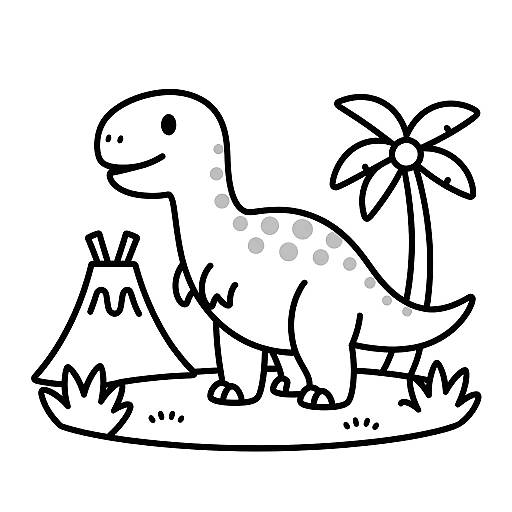 Friendly Dinosaur Coloring Page