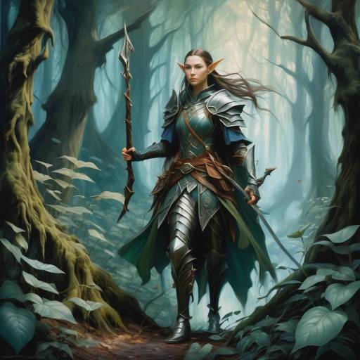 Elven Warrior in Enchanted Forest