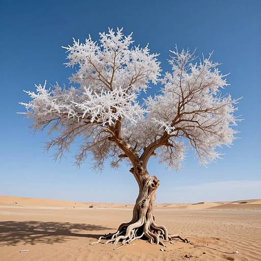 Defiant Desert Tree with Crystalline Blossoms