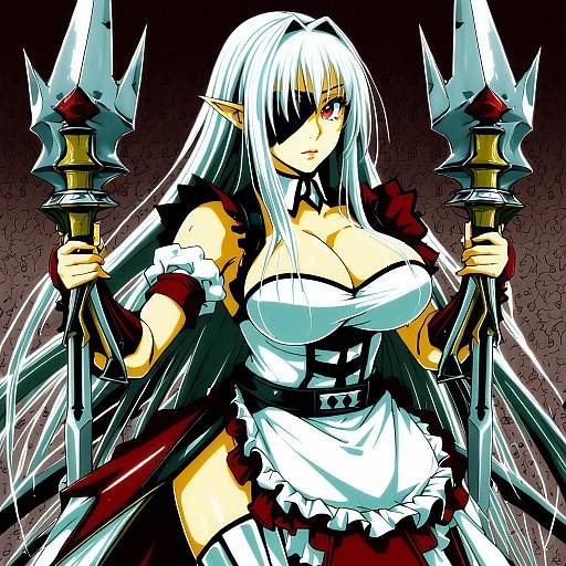 Illustration of Aldra (queen's blade), queen's blade in the style of Meth (emethmeth)