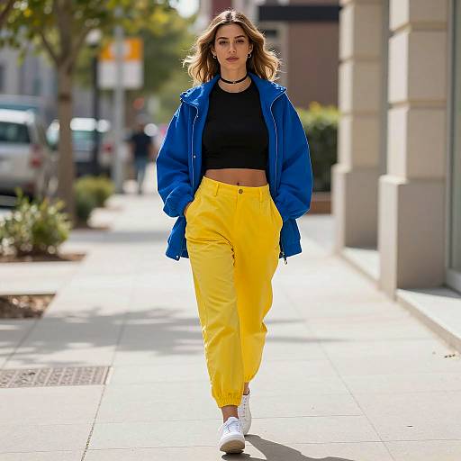 Confident Woman in Trendy Street Fashion