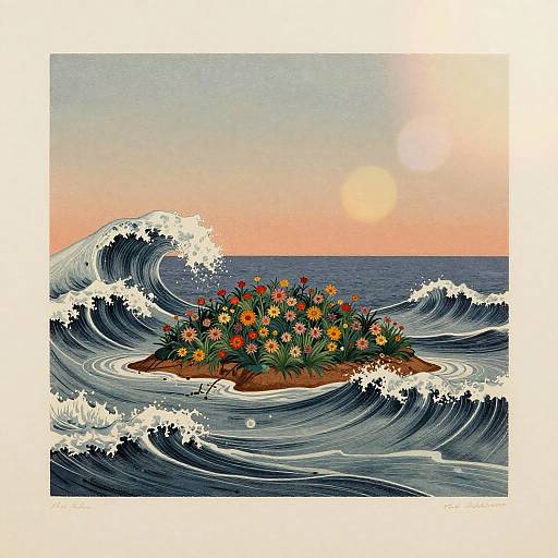 Icy Waves and Wildflower Island