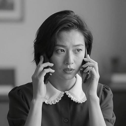 Elegant Woman in Black and White Portrait