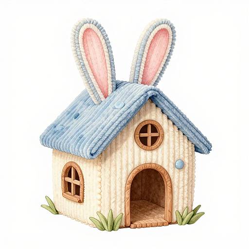 Pastel Corduroy Easter Bunny Home Illustration