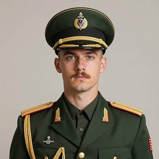 Young Male Military Officer in Formal Uniform