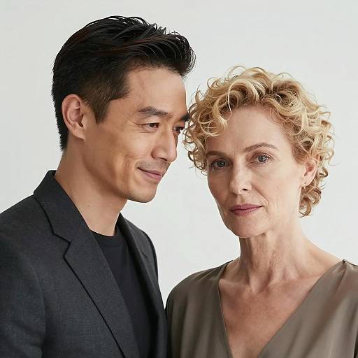 Man and Woman with Close-Cropped Hair