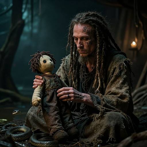 Voodoo Witchdoctor in Swamp Shack