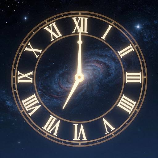Celestial Clock in Starlit Sky