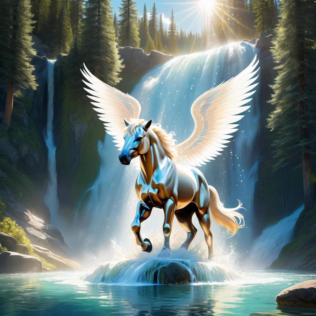 Majestic Centaur-Bear by a Waterfall