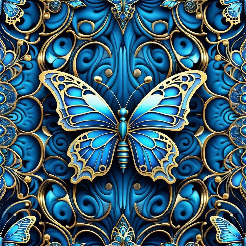 Surreal Mechanical Butterfly Pattern Design