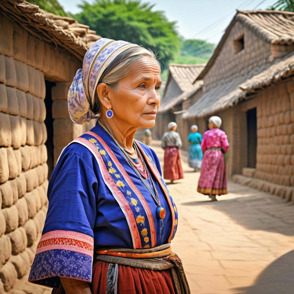 Elderly Women in Traditional Village Dress