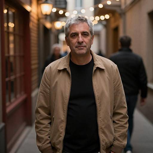 Middle-Aged Man in Dim Alley