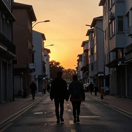 Sunset Stroll in Urban Glow