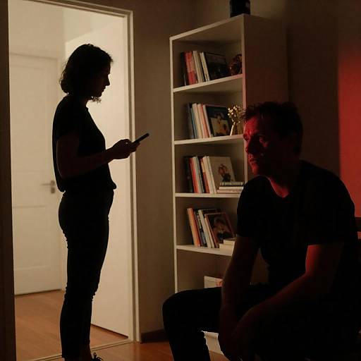 Mysterious Encounter in Dimly Lit Room