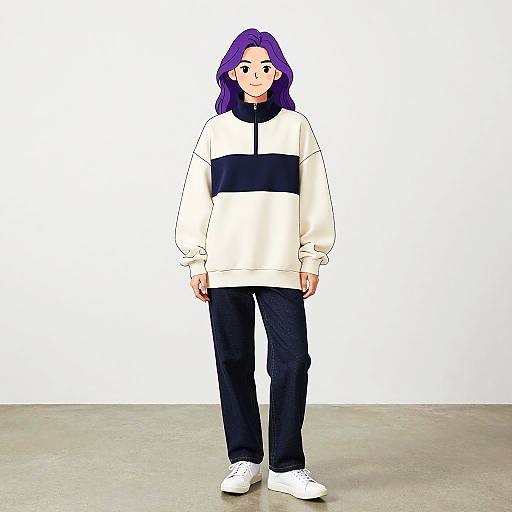 Casual Couple Portrait in Neutral Setting