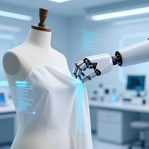 AI Robotic Hand Removing Clothing