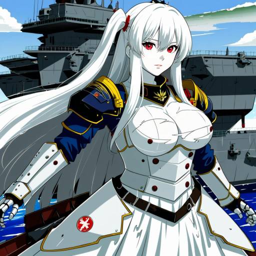 Illustration of Aircraft carrier princess, kantai collection in the style of Youkan