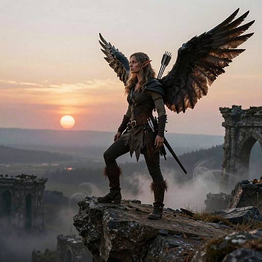 Tiefling Ranger at Twilight Cliff